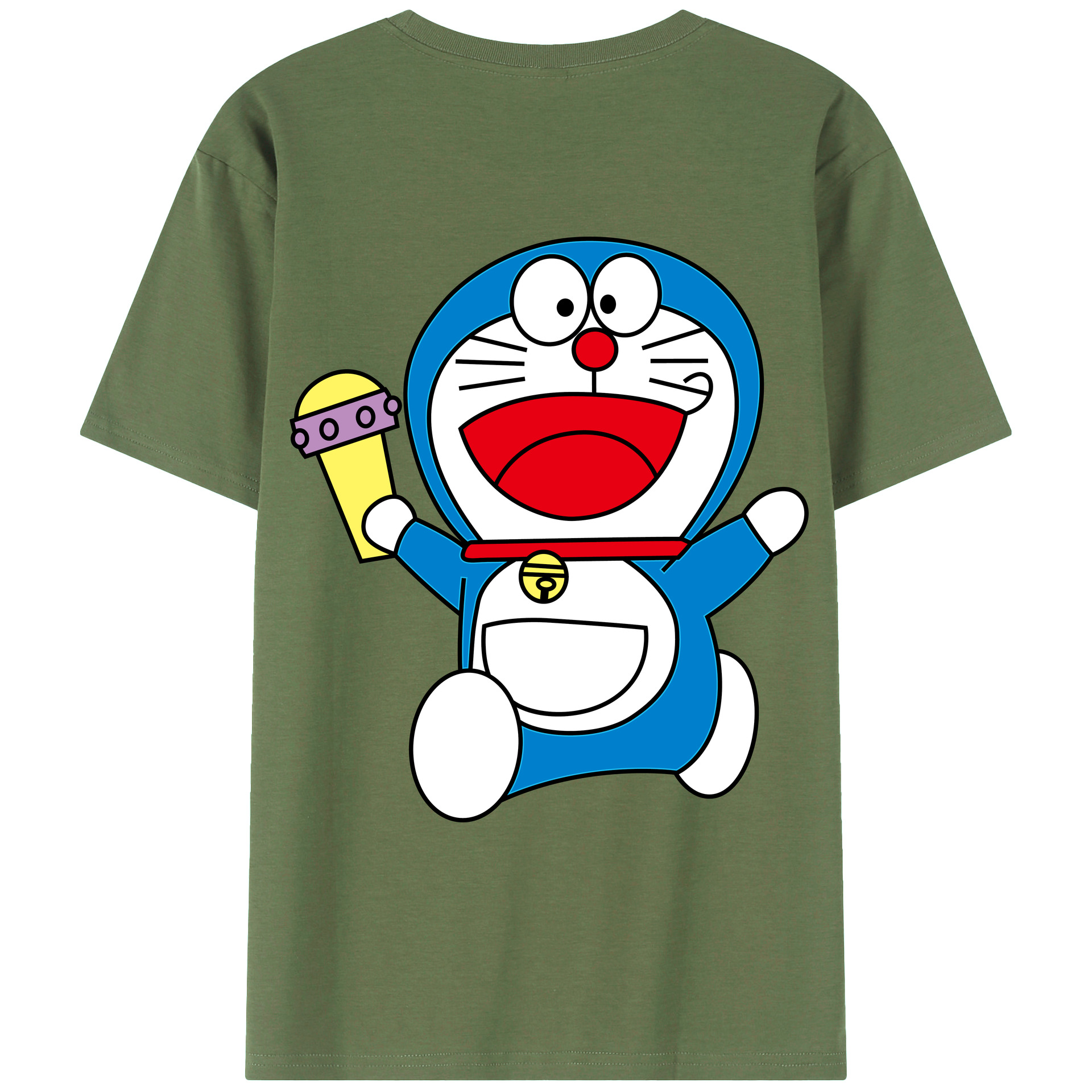 （画像用） ドラえもん Doraemon 綿100％ メンズ半袖Tシャツ（バックプリント） 通気性